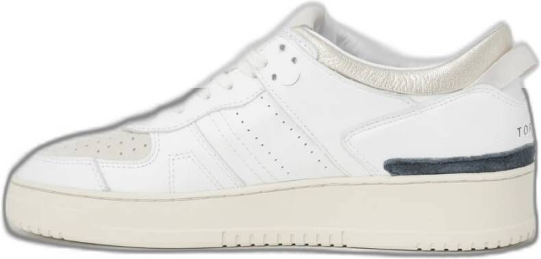 D.a.t.e. Sportieve Beige Leren Sneakers met Rubberen Zool White Dames