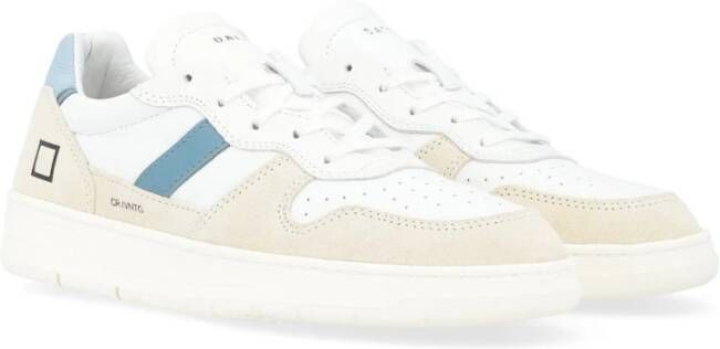 D.a.t.e. Vintage Court 2.0 Leren Sneaker Wit White Heren