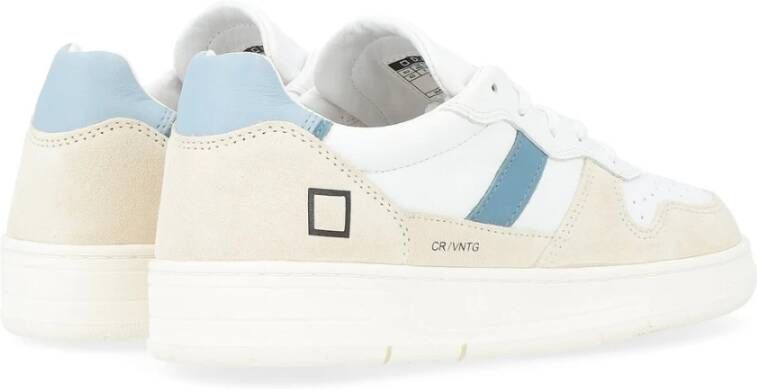 D.a.t.e. Vintage Court 2.0 Leren Sneaker Wit White Heren