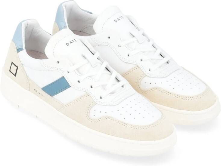 D.a.t.e. Vintage Court 2.0 Leren Sneaker Wit White Heren