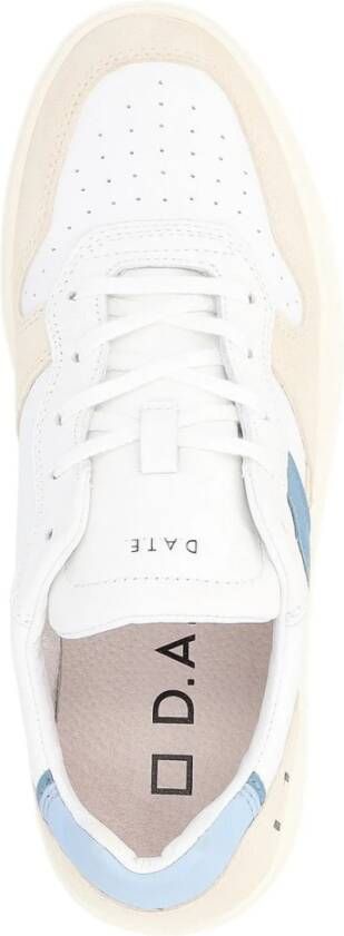 D.a.t.e. Vintage Court 2.0 Leren Sneaker Wit White Heren