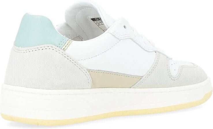 D.a.t.e. Vintage Court Sneaker in Suède en Leer White Dames