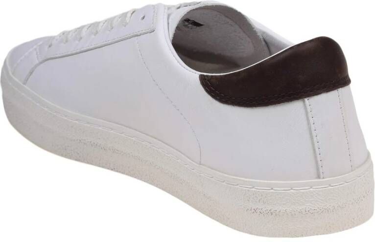 D.a.t.e. Vintage Leren Sneakers Wit Bruin White Heren