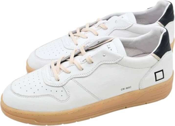 D.a.t.e. Wit-Blauw Court Basic Sneakers White Heren