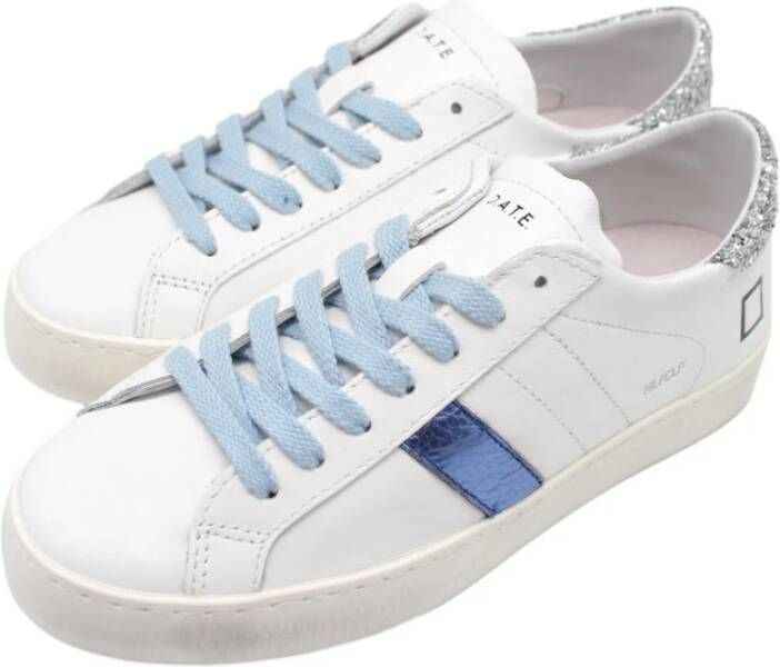 D.a.t.e. Wit Blauw Lage Kalf Sneakers White Dames