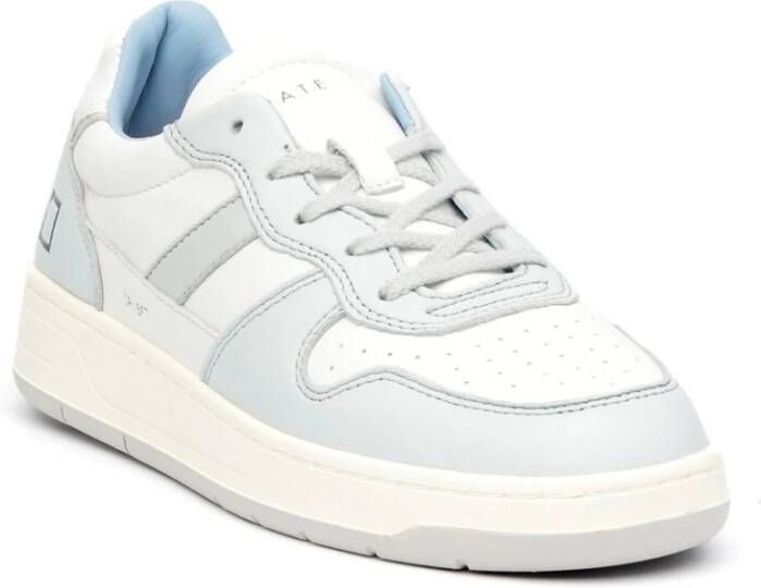D.a.t.e. Wit en Blauw Leren Sneakers White Heren