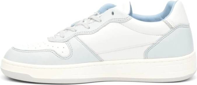 D.a.t.e. Wit en Blauw Leren Sneakers White Heren