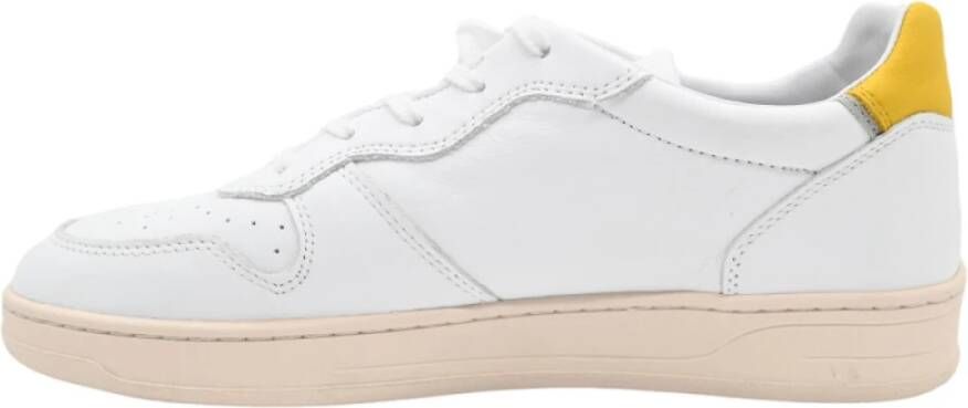 D.a.t.e. Wit-Gele Court Sneakers voor Mannen White Heren