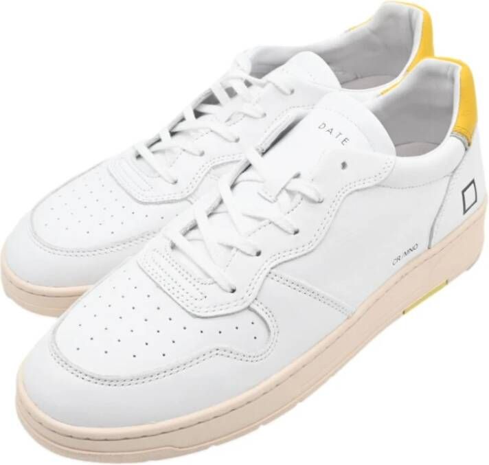 D.a.t.e. Wit-Gele Court Sneakers voor Mannen White Heren