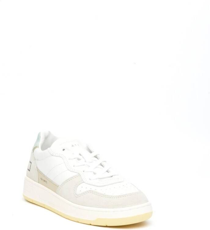 D.a.t.e. Wit leren en beige suède sneakers White Dames