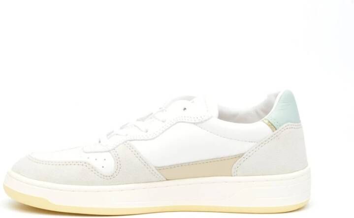 D.a.t.e. Wit leren en beige suède sneakers White Dames