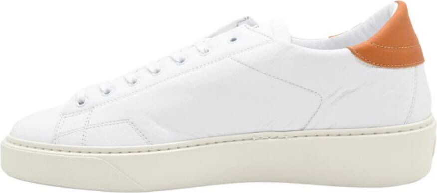 D.a.t.e. Wit-Oranje Sneakers Levante Kalf White Heren