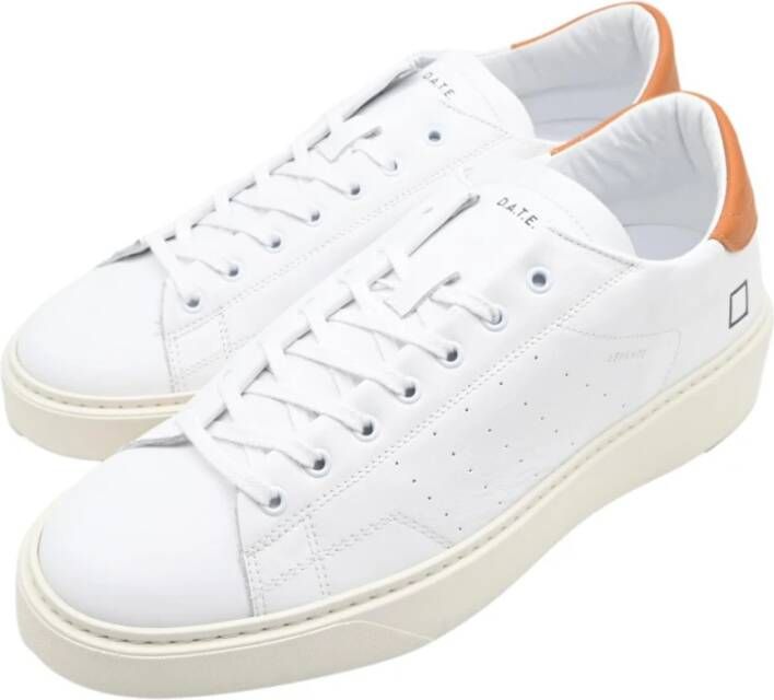 D.a.t.e. Wit-Oranje Sneakers Levante Kalf White Heren