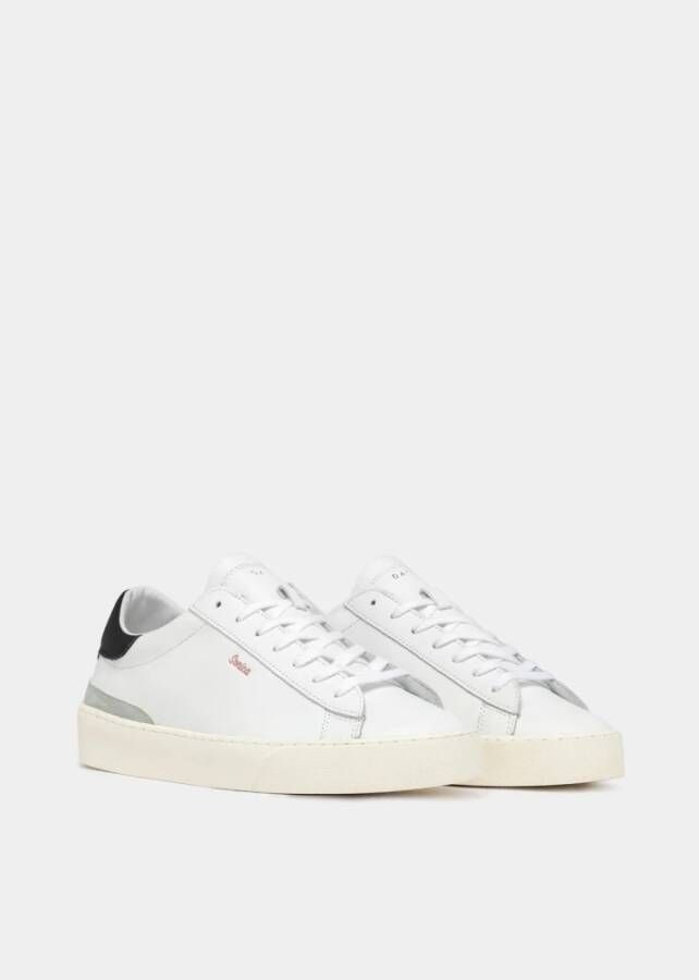 D.a.t.e. Wit-Zwarte Sonic Kalf Herenschoenen White Heren