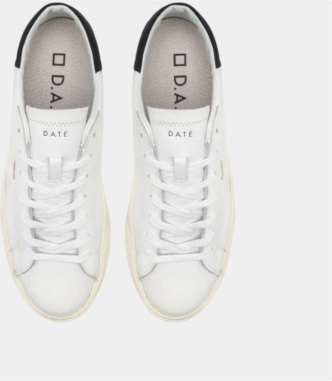 D.a.t.e. Wit-Zwarte Sonic Kalf Herenschoenen White Heren