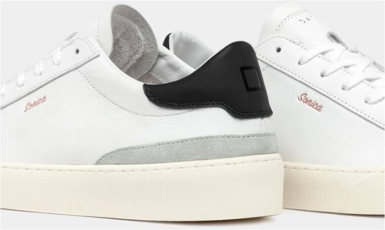 D.a.t.e. Wit-Zwarte Sonic Kalf Herenschoenen White Heren