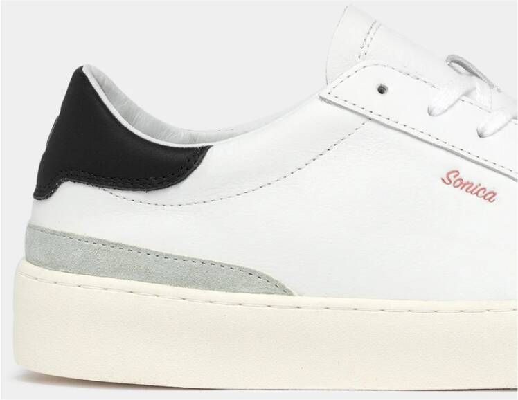 D.a.t.e. Wit-Zwarte Sonic Kalf Herenschoenen White Heren