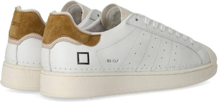 D.a.t.e. Witte Bruine Sneaker met Suède Inzet White Heren