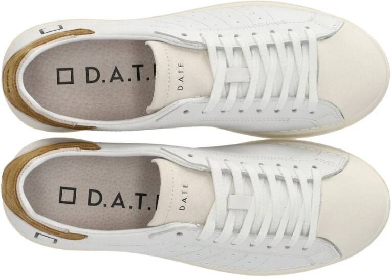 D.a.t.e. Witte Bruine Sneaker met Suède Inzet White Heren