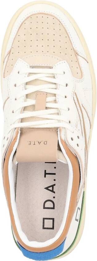 D.a.t.e. Witte en beige leren sneaker Torneo Multicolor Heren