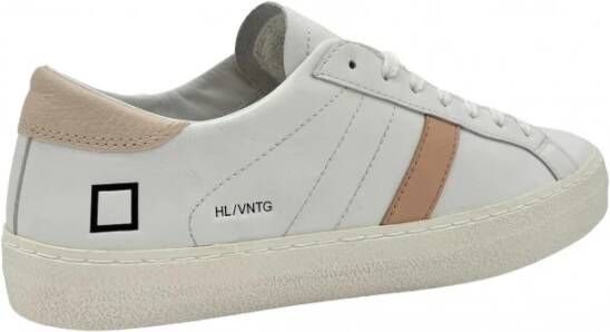 D.a.t.e. Witte en blush leren sneakers White Heren