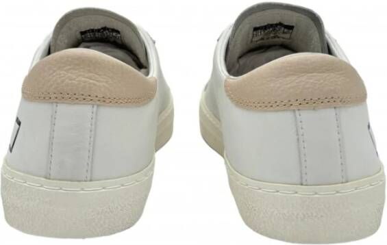 D.a.t.e. Witte en blush leren sneakers White Heren