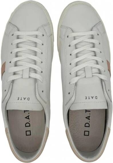 D.a.t.e. Witte en blush leren sneakers White Heren