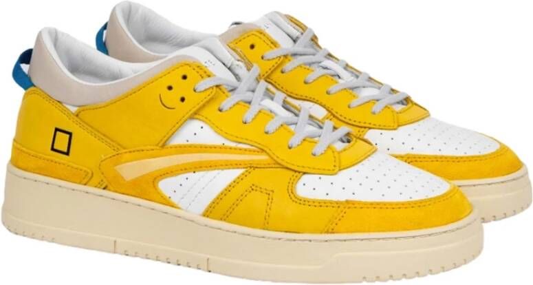 D.a.t.e. Witte en gele Torneo sneakers Multicolor Heren