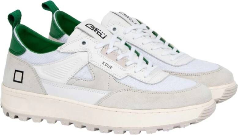 D.a.t.e. Witte en groene hardloopschoenen Multicolor Heren