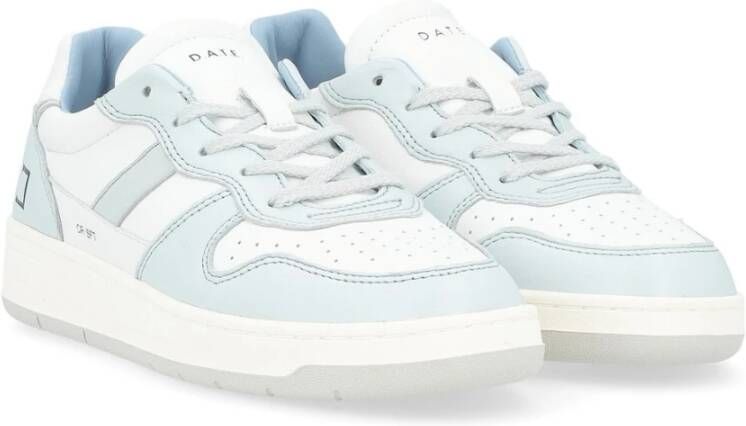 D.a.t.e. Witte en Hemelsblauwe Leren Sneaker Multicolor Dames