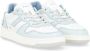 D.a.t.e. Witte en Hemelsblauwe Leren Sneaker Multicolor Dames - Thumbnail 2