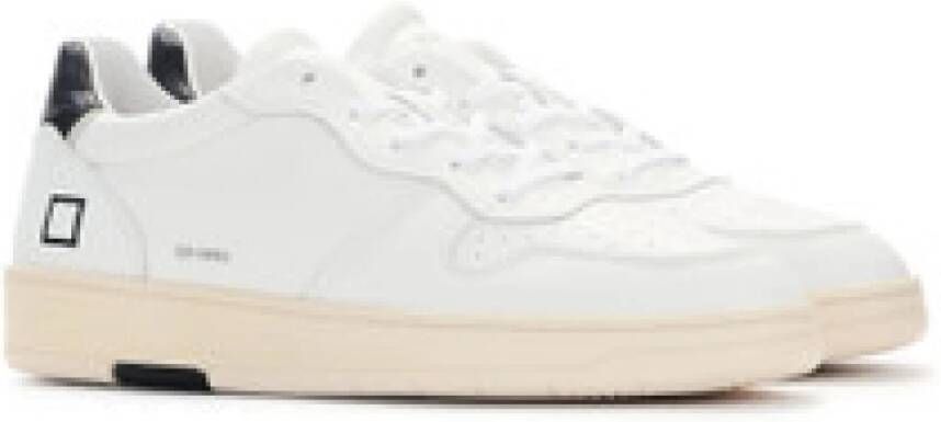 D.a.t.e. Witte en zwarte leren sneaker Court 2.0 White Heren