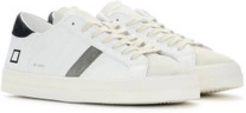 D.a.t.e. Witte en Zwarte Leren Sneaker Hill Low White Heren