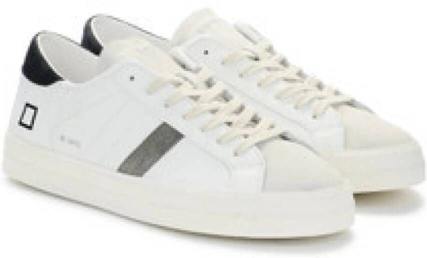 D.a.t.e. Witte en Zwarte Leren Sneaker Hill Low White Heren