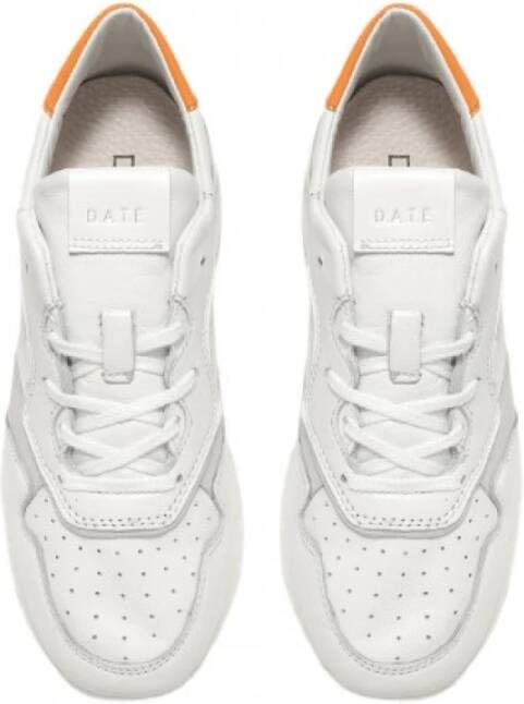 D.a.t.e. Witte hardloopsneaker met taupe accenten White Dames