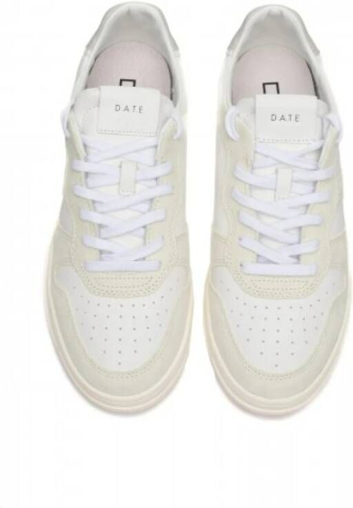 D.a.t.e. Witte Leren en Suède Lage Sneakers White Heren