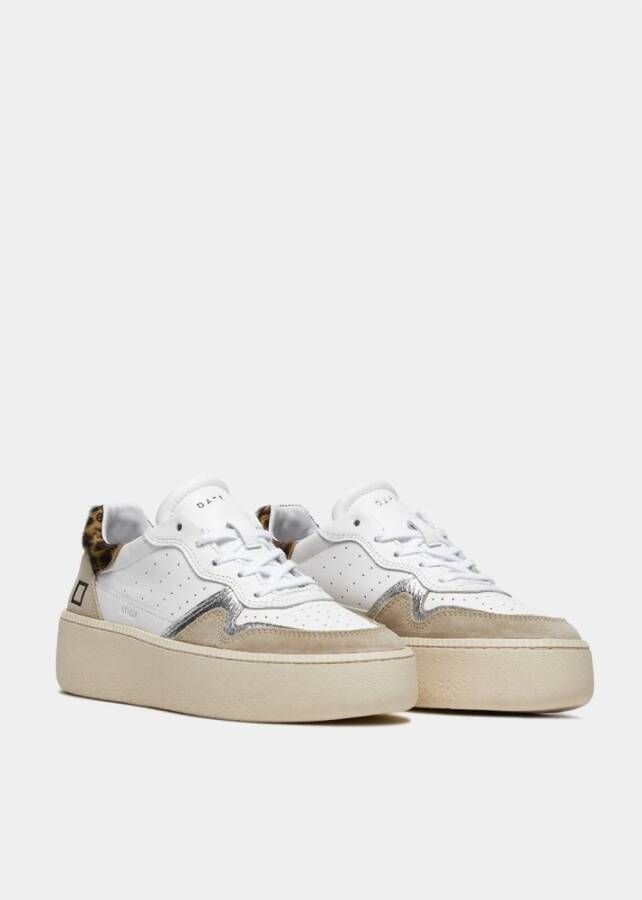 D.a.t.e. Witte Leren Lage Sneaker Multicolor Dames