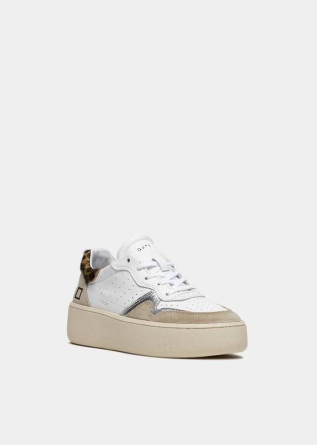 D.a.t.e. Witte Leren Lage Sneaker Multicolor Dames