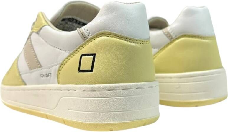 D.a.t.e. Witte leren sneaker met logo Multicolor Dames