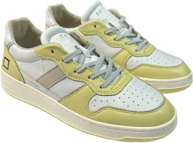 D.a.t.e. Witte leren sneaker met logo Multicolor Dames