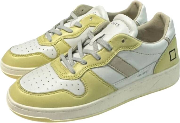 D.a.t.e. Witte leren sneaker met logo Multicolor Dames