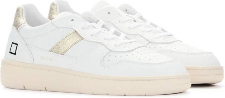 D.a.t.e. Witte Leren Sneaker met Platina Details White Dames