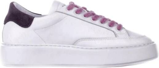 D.a.t.e. Witte Leren Sneakers Logo Zijkant White Dames