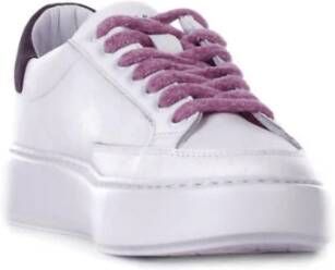 D.a.t.e. Witte Leren Sneakers Logo Zijkant White Dames