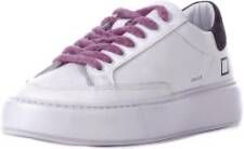 D.a.t.e. Witte Leren Sneakers Logo Zijkant White Dames