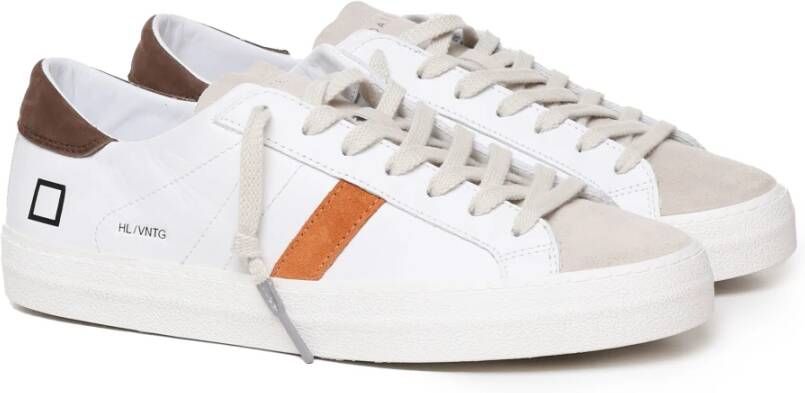 D.a.t.e. Witte Leren Sneakers met Bandzool White Heren