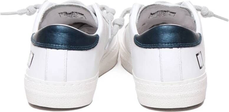 D.a.t.e. Witte leren sneakers met gebarsten details White Dames