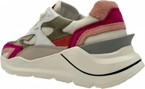 D.a.t.e. Witte Leren Sneakers met Gekleurde Details Multicolor Heren