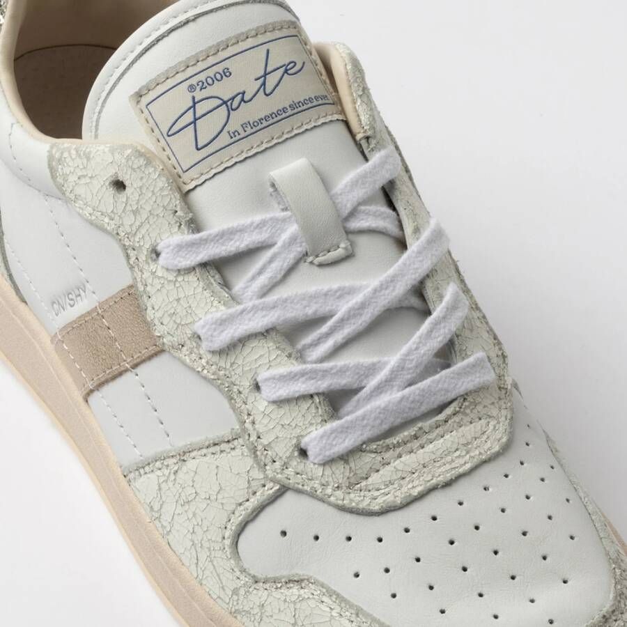 D.a.t.e. Witte Leren Sneakers met Glitterdetails White Dames