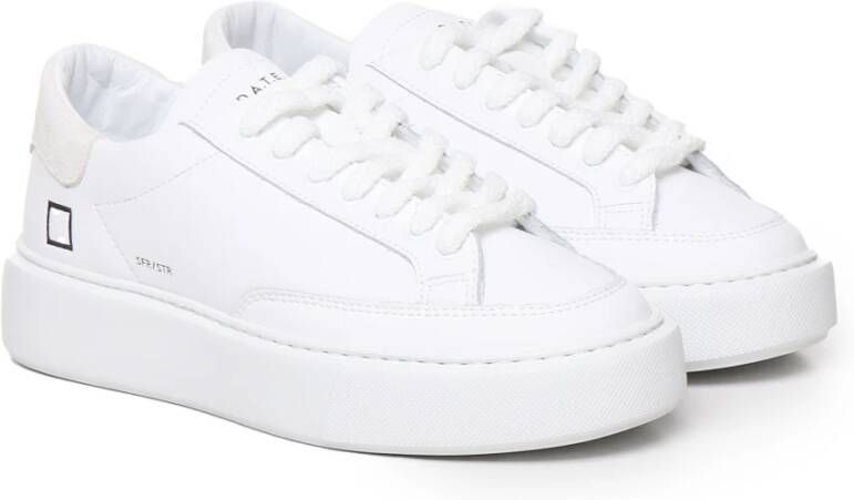 D.a.t.e. Witte Leren Sneakers met Logo Detail White Dames